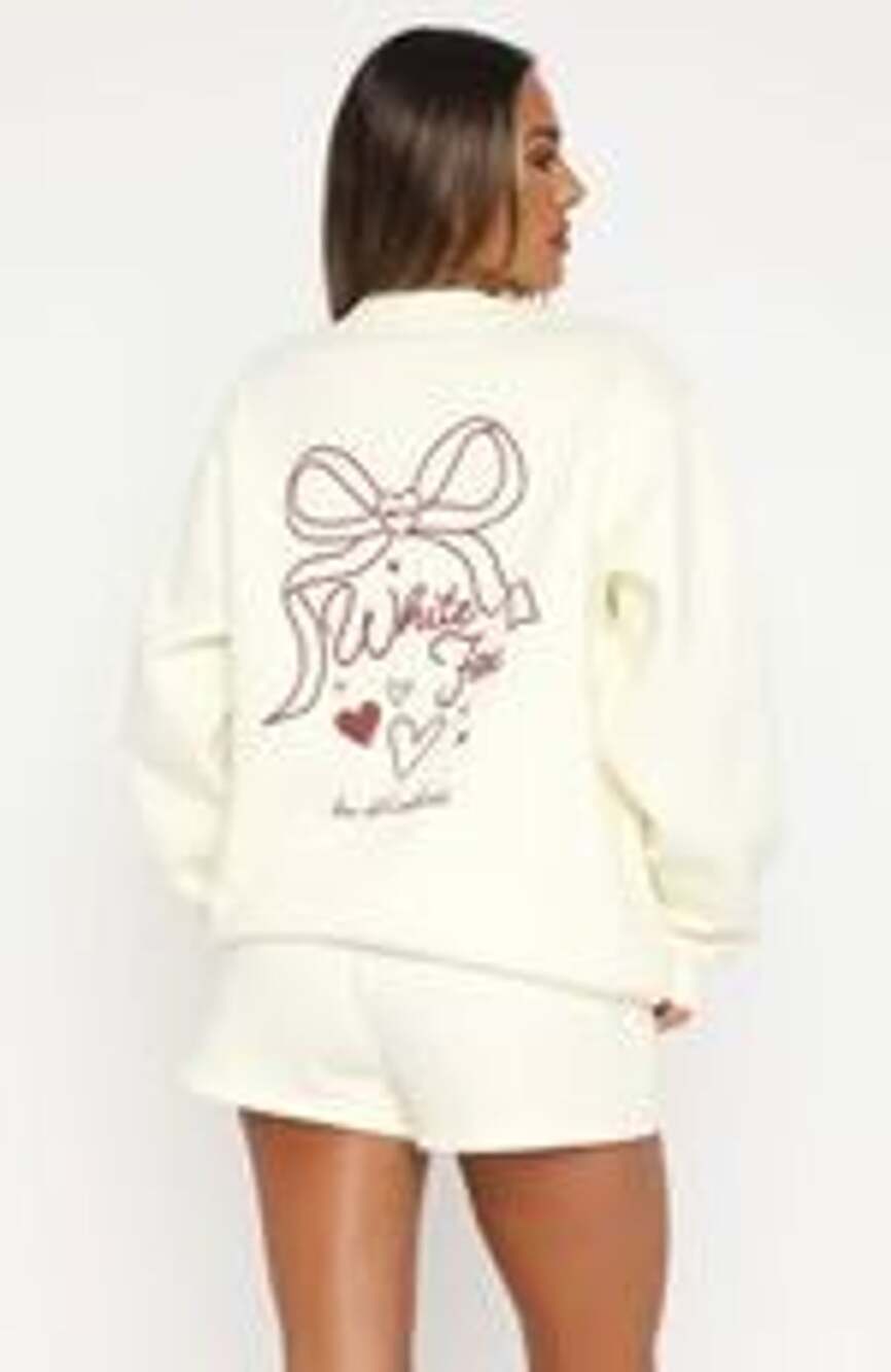 White Fox Boutique Love You Forever Oversized Sweater Cream